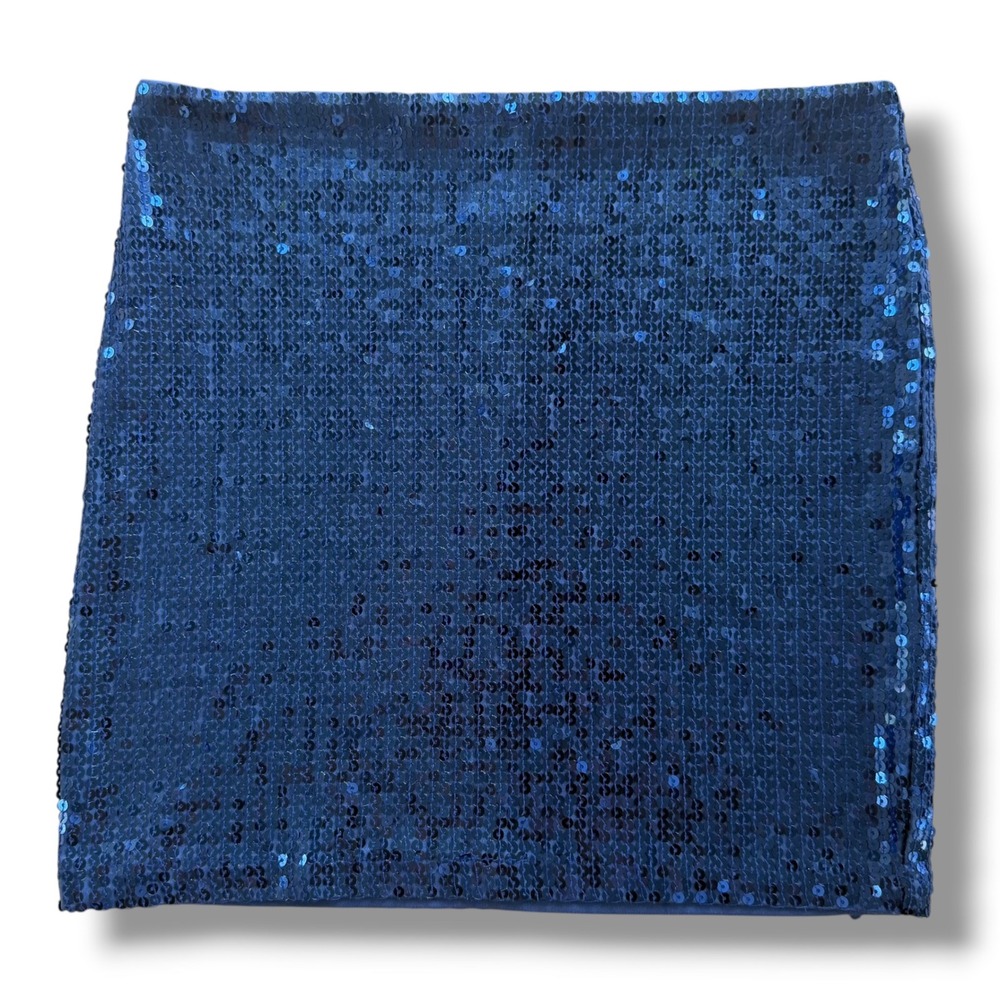 Wet Seal Women M Royal Blue Sequin Strapless Tube Top Bandeau Y2K Party Clubwear